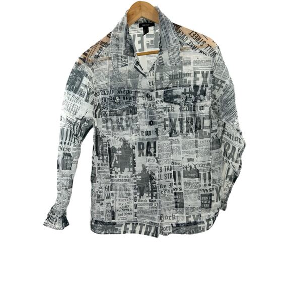 Forever‎ 21 Women’s Large Mesh See-Through Button-Down Long Sleeve Top - Picture 1 of 11